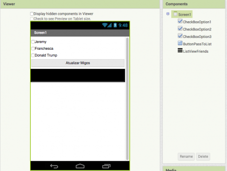 MIT App Inventor Português - Checkbox e ListView